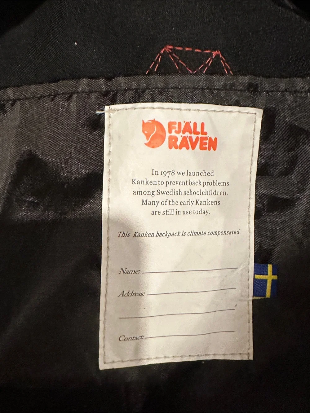 Kånken Backpack - Black with Rust Red Accents